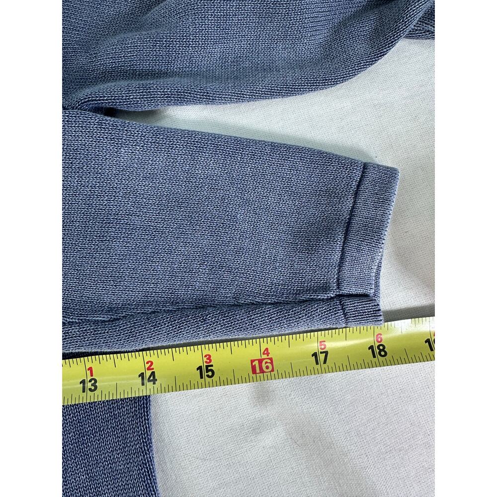 PBJ Blues Women's sz S 1/4 ZIp Washed Blue Sweater 100% Cotton Knit Comfort Cozy - Picture 9 of 10